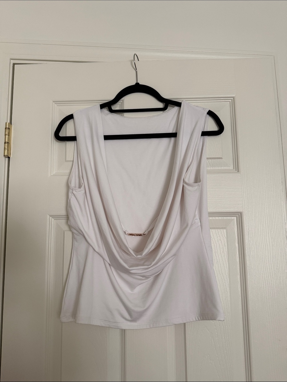 Abercrombie and Fitch Women's Draped Neck Tank Top in White